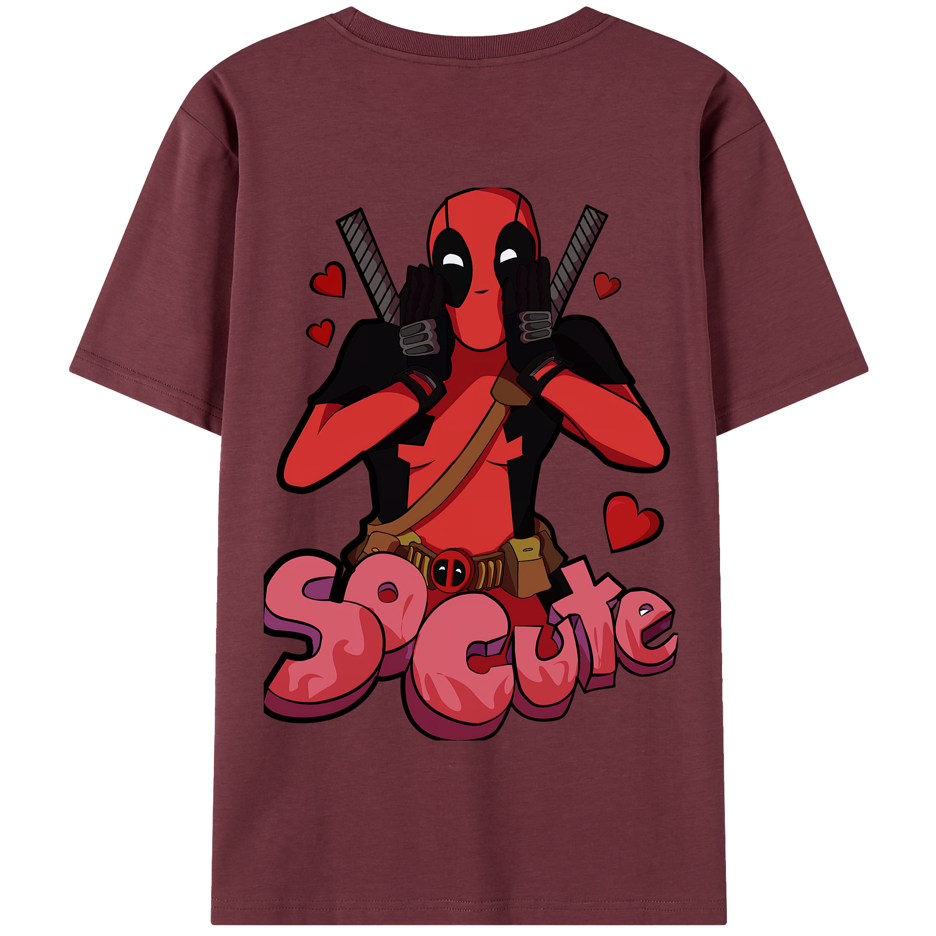（画像用） Deadpool デッドプール 綿100％半袖Tシャツ（背面プリント）